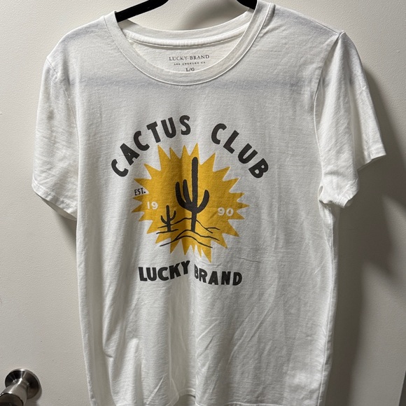 Lucky Brand Tops - Lucky Brand White Tee with Cactus Graphic